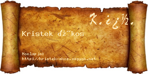 Kristek Ákos névjegykártya