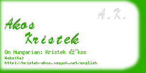 akos kristek business card